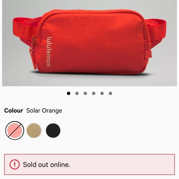 NWT Lululemon Red Mini Belt bag .7L size , solar orange / white - Picture 2 of 16